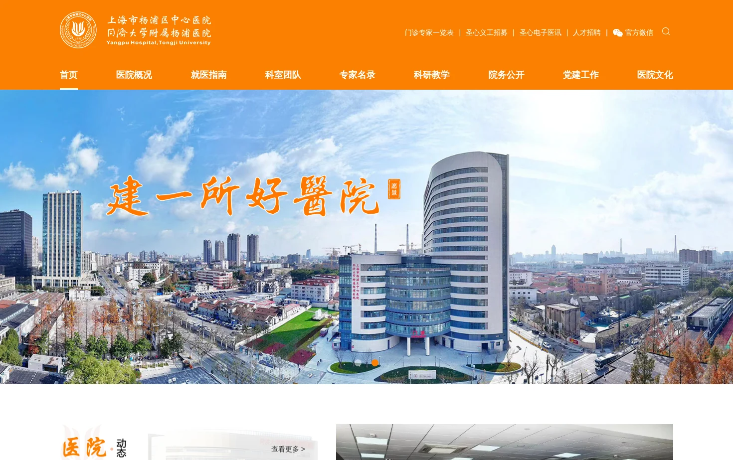 上海市杨浦区中心医院 页面快照